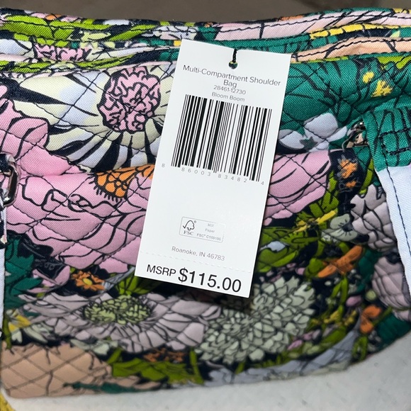 Vera Bradley Women's Cotton Multi-Compartment Shoulder Satchel Purse - Picture 7 of 7